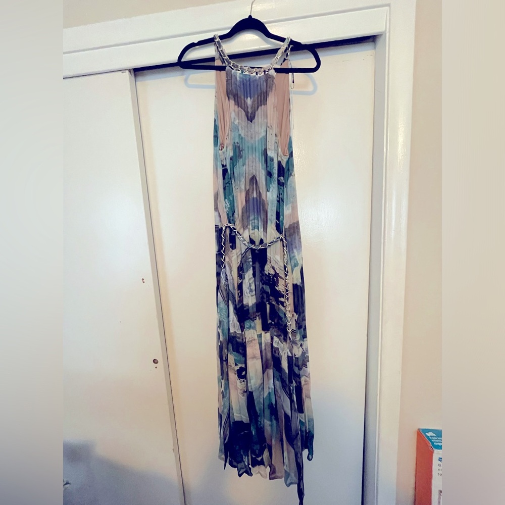 Fashion Nova Desiree pleated maxi dress multicolored